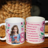 Кружка на 8 марта девочкам Розовый макет с поздравлением и фото Подарок Фото № 1